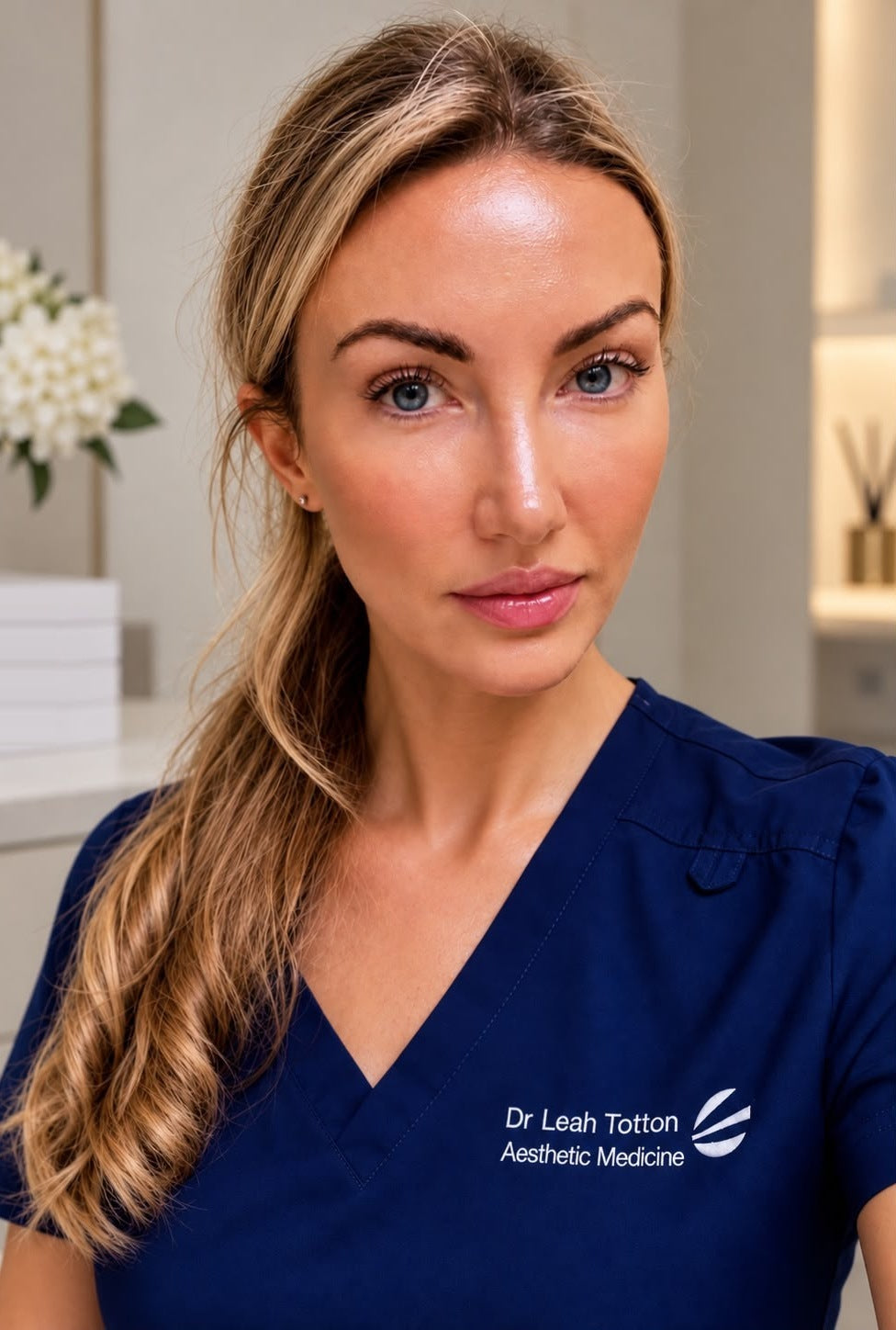 Dr Leah Totton in her clinic scrubs